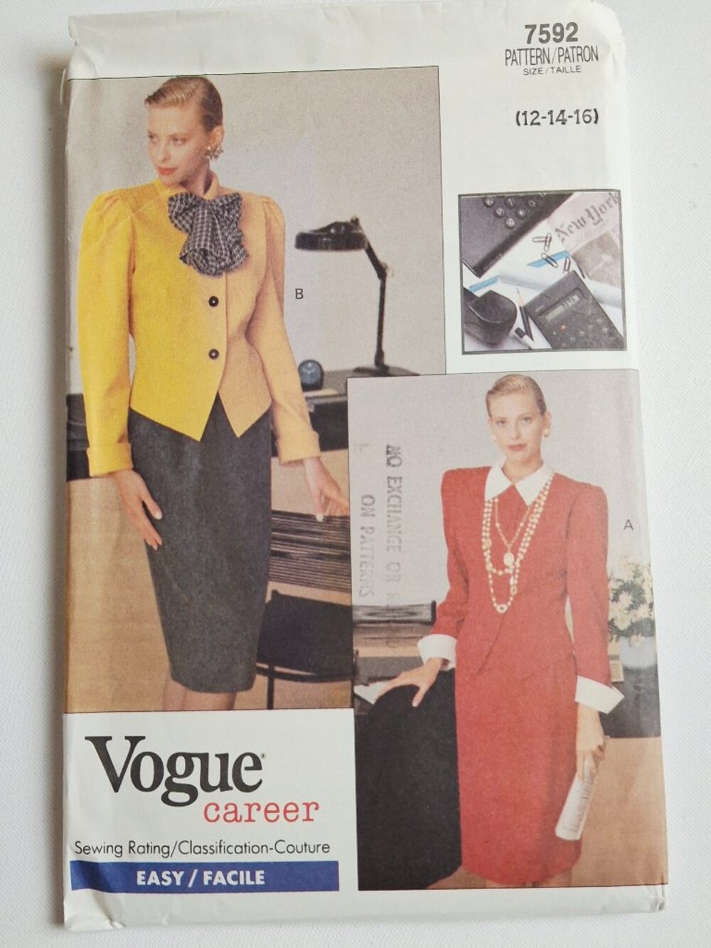Vogue 7592 Sz 12-16 Jacket Skirt Pattern Uncut For Sewing